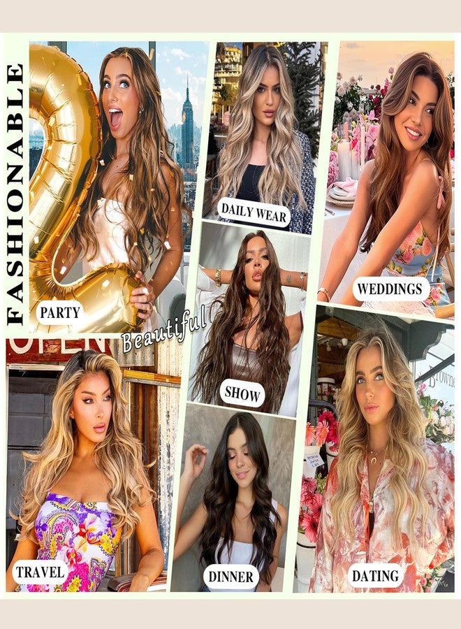 MAYSA Hair Extensions clip ins Curly Hair Extensions 22 Inch Black Mix Blonde clip in Hair for Women # Black mix Strawberry Blonde - Image 5